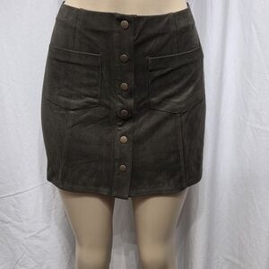 Forever 21 Dark Green Mini Skirt with Button Detail
